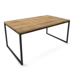Loft style coffee table with an oak top - Dulby