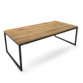 Loft style coffee table with an oak top - Costa Lane, black frame