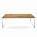 Loft style coffee table with an oak top - Costa Lane, white frame