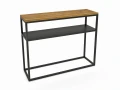 Industrial console table with and oak top and metal shelf - Detroit, black frame