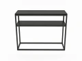 Industrial console table with a metal shelf - Westland; black frame and shelf, top color: black