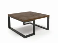 Industrial custom-made coffee table Milton, black frame, top: palermo dark oak