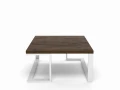 Industrial custom-made coffee table Milton, white frame, top: palermo dark oak