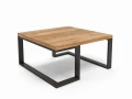 Industrial custom-made coffee table Milton, black frame, top: ancient oak