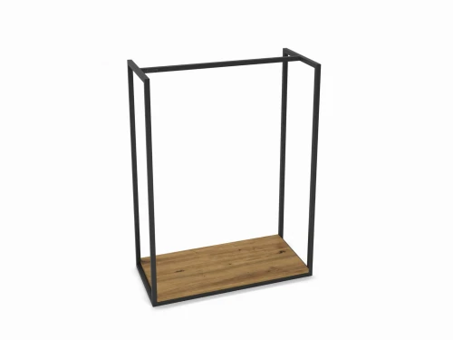 Industrial hanger with an oak shelf Lynwood, black frame