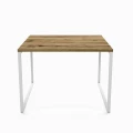 Loft style coffee table with an oak top - Costa Square, white frame
