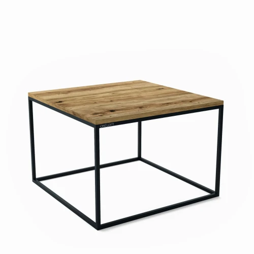 Loft style coffee table with an oak top - Ashford, black frame