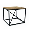 Loft style coffee table with an oak top - Ashford X, black frame
