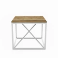 Dębowy stolik kawowy Ashford X, stelaż biały