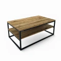 Oak coffee table with a shelf - Donegal, black frame