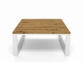 Loft style coffee table with an oak top - Evenly, white frame