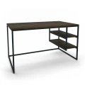 Industrial desk - Dominick, black frame, top: palermo dark oak