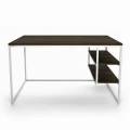 Industrial desk - Dominick, white frame, top: palermo dark oak
