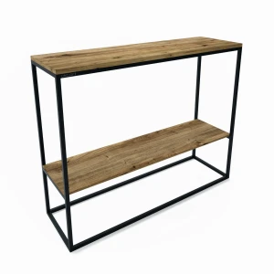 Custom-made console table with oak shelf - Marston