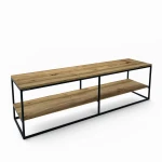 Custom-made RTV console table with oak shelves - Verwood