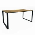 Oak custom-made dining table Loredo, black frame