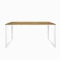 Oak custom-made dining table Loredo, white frame