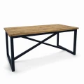 Oak custom-made dining table Warren, black frame