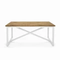 Oak custom-made dining table Warren, white frame