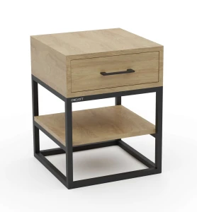 Bedside table with a drawer and a shelf - Bedford