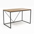 Industrial desk with an oak top - Astwood, black frame
