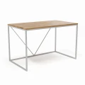 Industrial desk with an oak top - Astwood, white frame