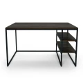 Industrial custom-made desk - Davidson; black frame, laminated top: palermo dark oak