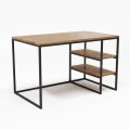 Industrial desk with an oak top - Atlanta; black frame