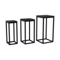A set of loft style flower stands - Floral; black frame, laminated top: black