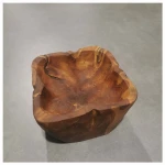 Handmade teakwood square bowl - Muriel