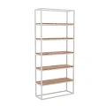 Regał z półkami dębowymi Newport, stelaż biały