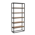 Regał z półkami dębowymi Newport, stelaż czarny