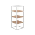Regał z półkami dębowymi Torpoint Mini, stelaż biały