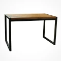 Custom-made loft-style oak desk - Athena, black frame