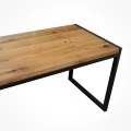 Custom-made loft-style oak desk - Athena, black frame