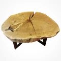 Duży stolik kawowy z plastra drewna 130 cm - Imperial