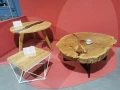 Duży stolik kawowy z plastra drewna 130 cm - Imperial