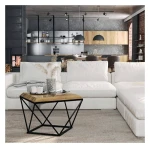 Custom-made coffee table with an oak top - Diamond