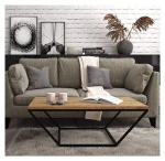 Industrial coffee table with an oak top - Lagan