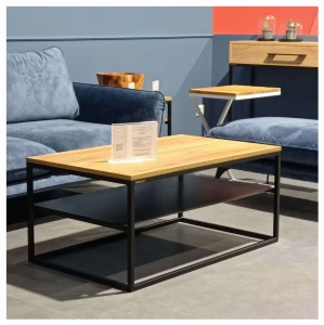 Available in stock - Industrial coffee table with a metal shelf -Trenton