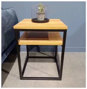Available in stock - Industrial bedside table with shelf Colton 
