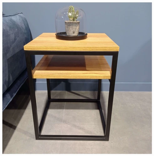 Available in stock - Industrial bedside table with shelf Colton