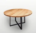 Oak expandable dining table Montana; top finished with wax - oil, natural color; matte