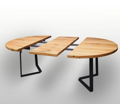 Oak expandable dining table Montana; top finished with wax - oil, natural color; matte