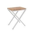 Dębowy stolik pomocnik Vasto, stelaż biały