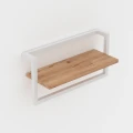 Dębowa półka ścienna Frisa, biały stelaż