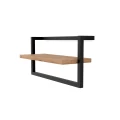 Dębowa półka ścienna Frisa, stelaż czarny mat struktura RAL 9005