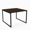 Industrialny stolik kawowy Camden Square, stelaż czarny, blat Dąb Palermo Ciemny