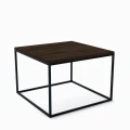Industrial custom-made coffee table Aston, black frame, top: palermo dark oak