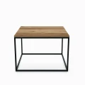 Industrial custom-made coffee table Aston, black frame, top: ancient oak